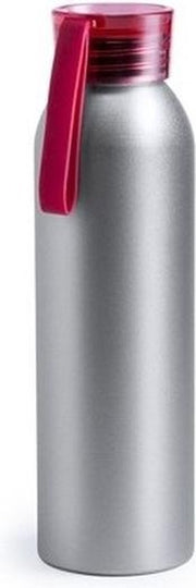 Aluminium drinkfles/waterfles met rode dop 650 ml - Sportfles - Sportbidon