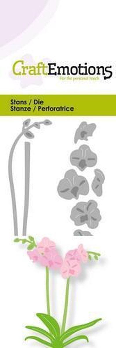 CraftEmotions Die - orchidee met lange steel 3D Card 5x10cm