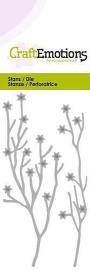 CraftEmotions Die - 2 takken met sterren Card 5x10cm