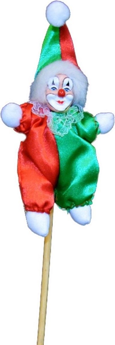 Rubie's Clown Op Stok 10 Cm Rood/groen