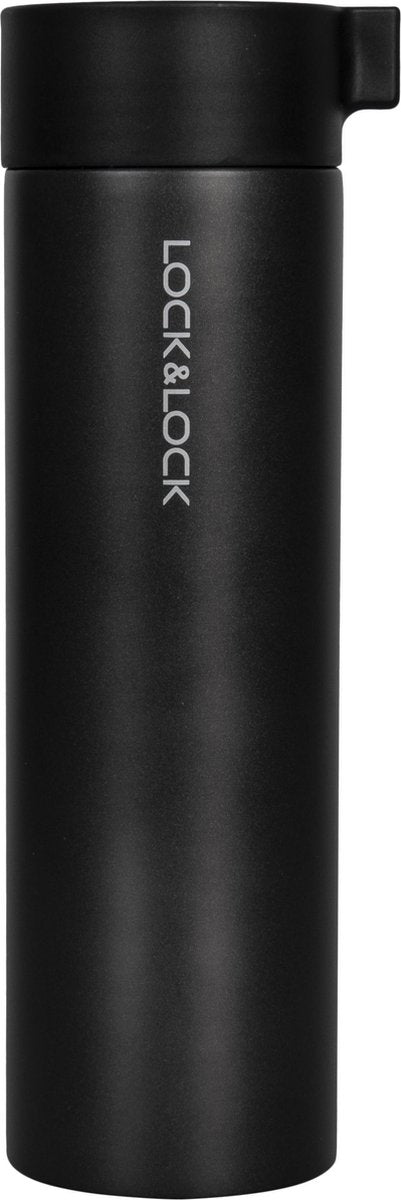 Lock&Lock RVS Thermosfles | Isoleerfles | Veldfles | Drinkfles – 400 ml - Zwart