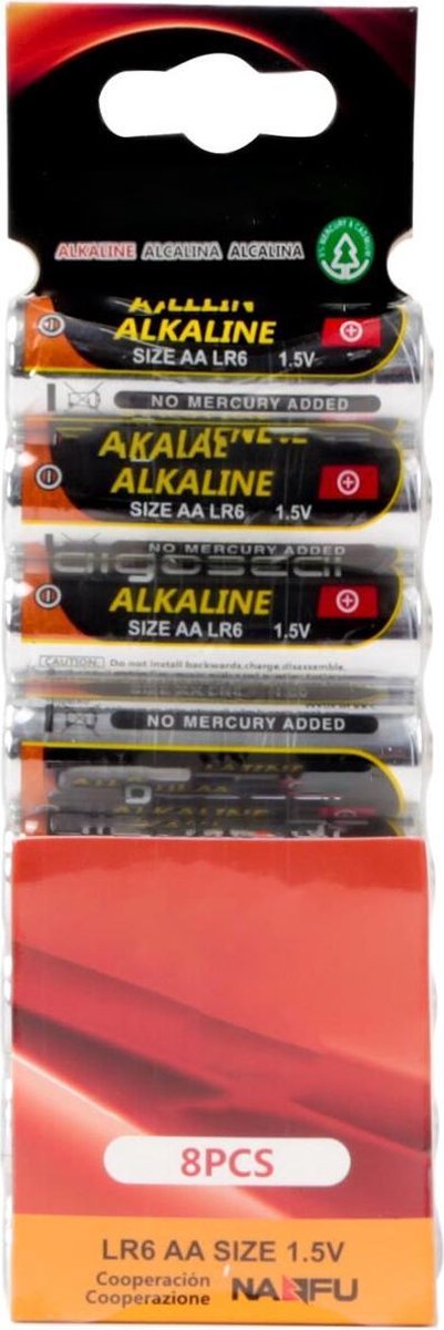 Batterij - Igia Baty - AA/LR06 - 1.5V - Alkaline Batterijen - 8 Stuks