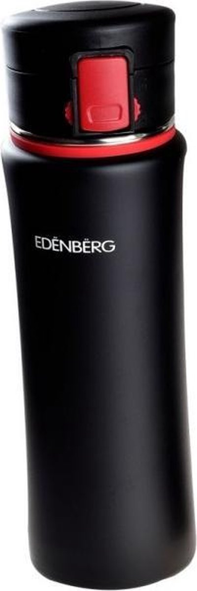 Edënbërg Black Line - Thermosfles - Thermosbeker - 0.48 l - RVS - Zwart/Rood