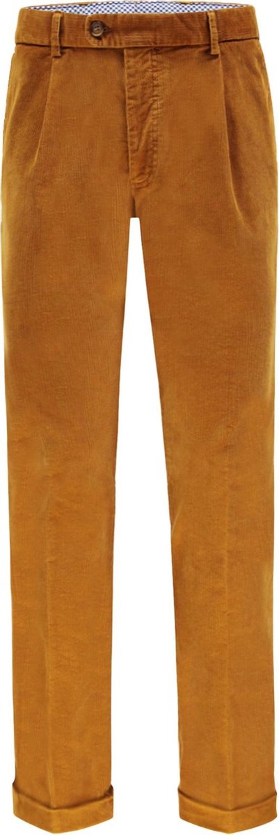 The English Hatter Mannen Corduroy Pantalon Smalle Rib Bruin Katoen Maat: 58
