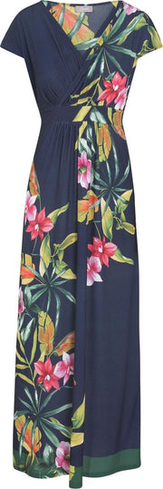 Cassis - Lange jurk met bloemenprint - Fushia