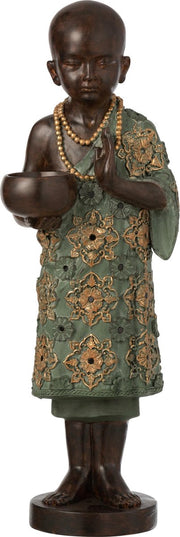 J-Line T-Lh Monnik Staand Poly Groen/Goud Large