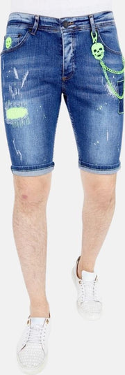 Local Fanatic Exclusieve Slim fit Korte Broek Heren - 1044 - Blauw - Maten: 36