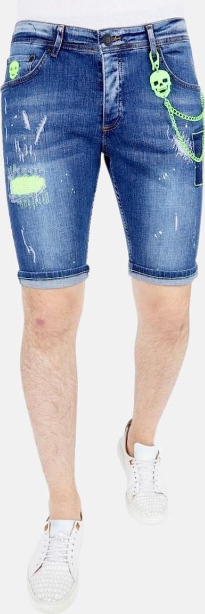 Local Fanatic Exclusieve Slim fit Korte Broek Heren - 1044 - Blauw - Maten: 36