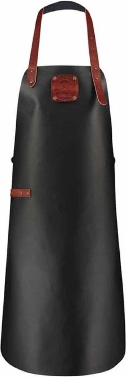 Witloft Classic lederen schort pure black/cognac XL