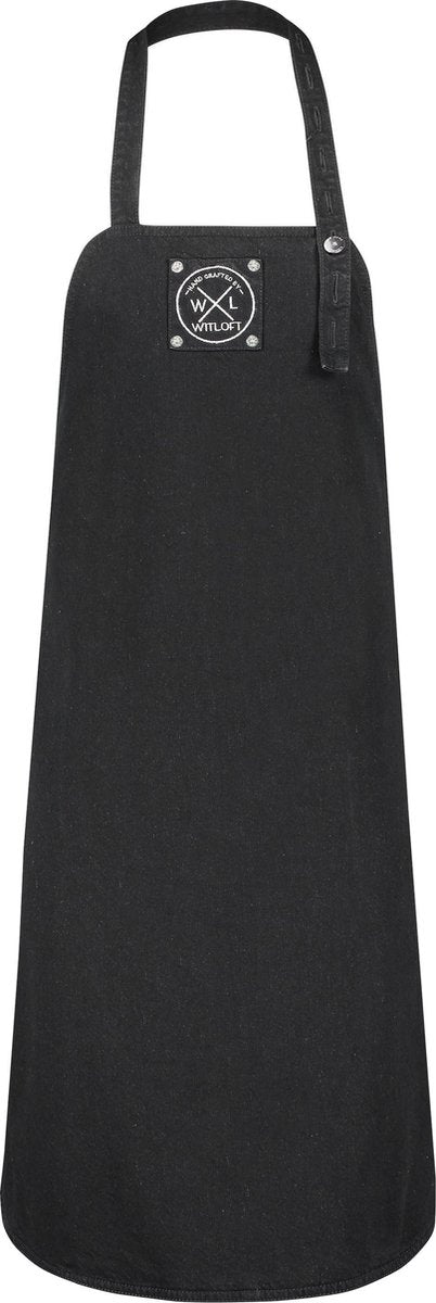 Witloft Denim Schort - gerecycled - extra lang - zwart