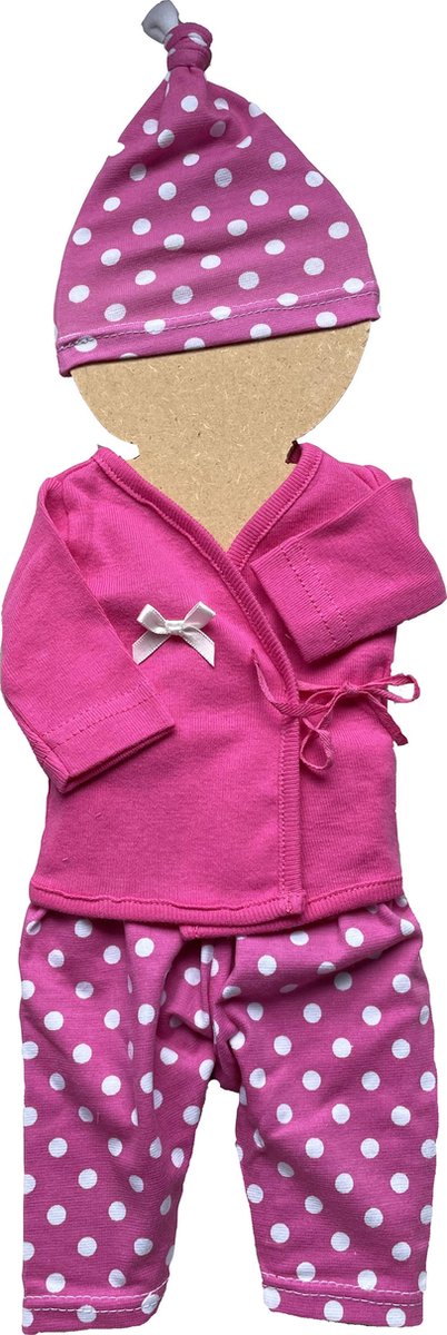 Amelius Meisjeskledingset - Fuchsia / Wit - Maat 40