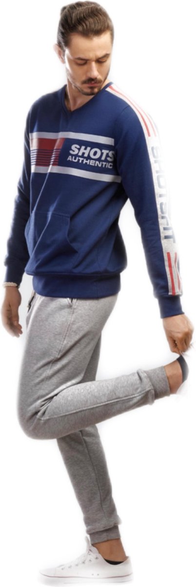 Embrator mannen Joggingpak blauw/lichtgrijs melange maat M