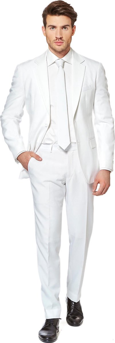 OppoSuits White Knight - Mannen Zomer Kostuum - Wit - Feest - Maat 54