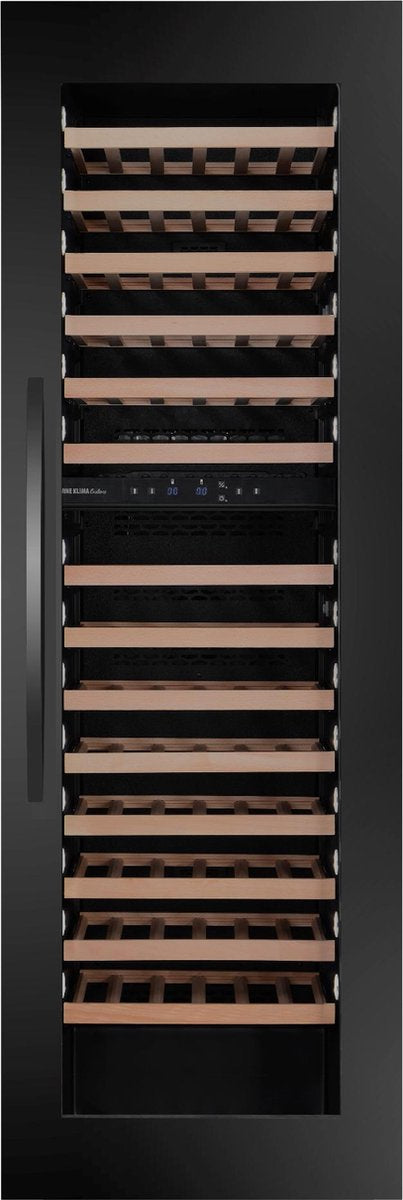 Wine Klima D106T - Wijnkoelkast - 101 flessen - 2 zones -  ZWART/GLAS - 178cm inbouw