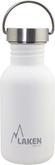 RVS fles Basic Steel Bottle 500ml S/S Cap - Wit