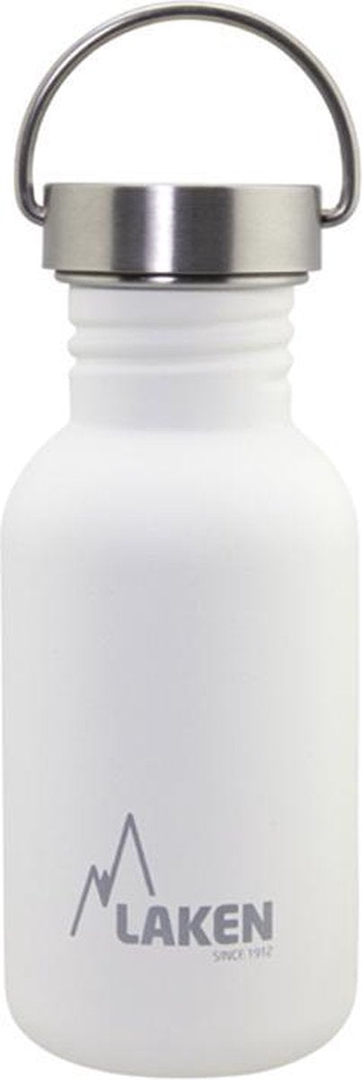 RVS fles Basic Steel Bottle 500ml S/S Cap - Wit