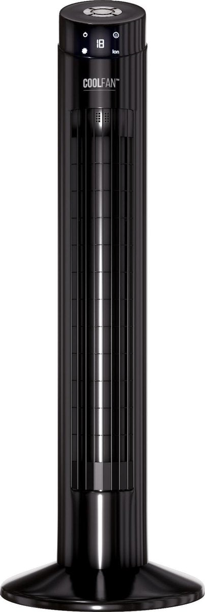 CoolFan CF201 -Stille Torenventilator - Statiefventilator met Ionic Luchtreiniger - Afstandsbediening - ventilator staand - Zwart