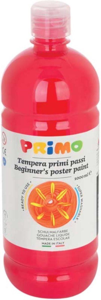 Primo Plakkaatverf Tempera 1000 Ml Vermiljoen
