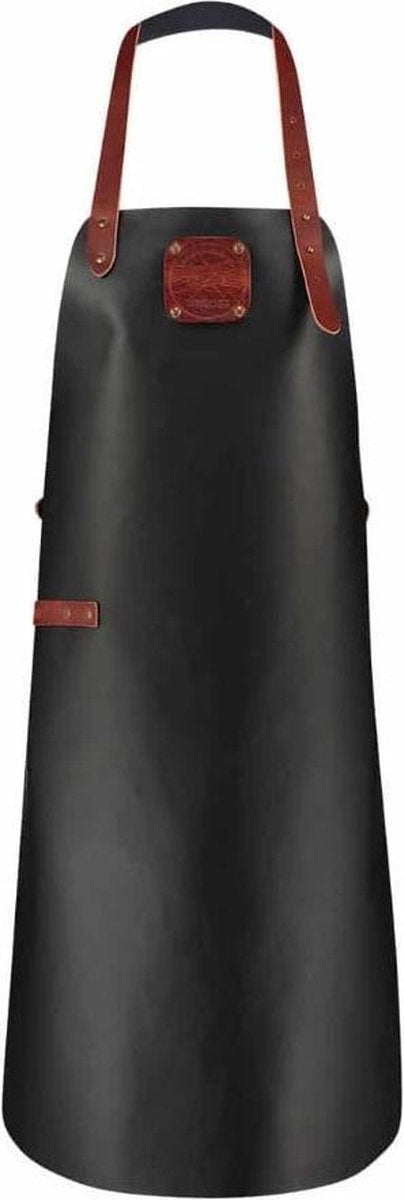 Witloft Keukenschort Xxl 90 X 73 Cm Leer Zwart/cognac