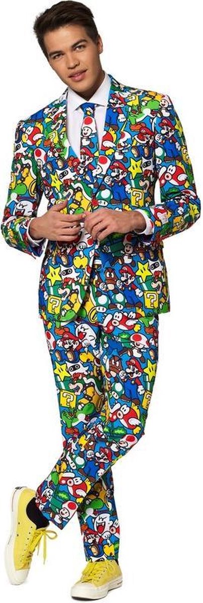 Heren kostuum Nintendo Super Mario - Opposuits pak - Verkleedkleding/Carnavalskleding 48 (M)