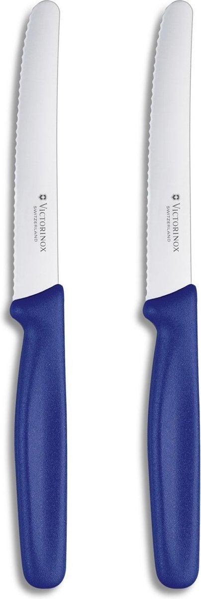Victorinox Zwitsers klassiek zakmes met golvende rand 11 cm Blauw 2-pack