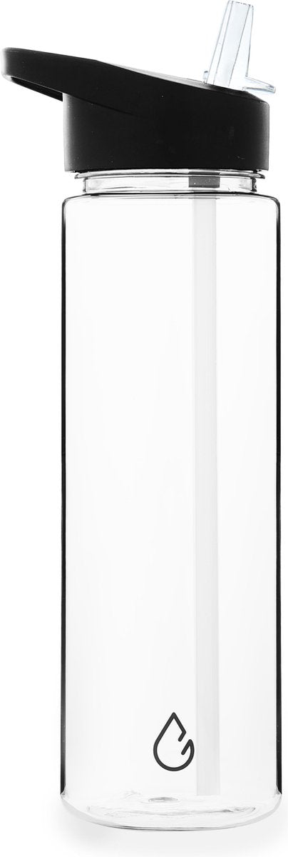 Wattamula Waterfles met rietje - 750ML -  Drinkfles - Transparant