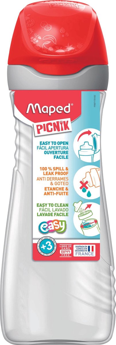 DRINKFLES 580 ml - MAPED Picnik ORIGINS - rood