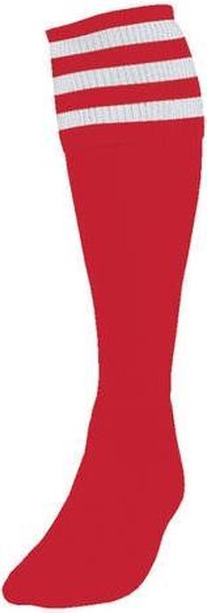 Precision Voetbalsokken Stripe Unisex Nylon Rood/wit Mt 40-44