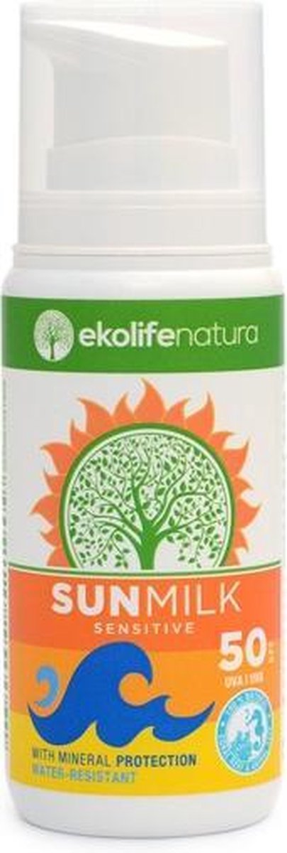 Ekolife Natura Zonnebrandmelk Sensitive 100 Ml Spf 50 Wit