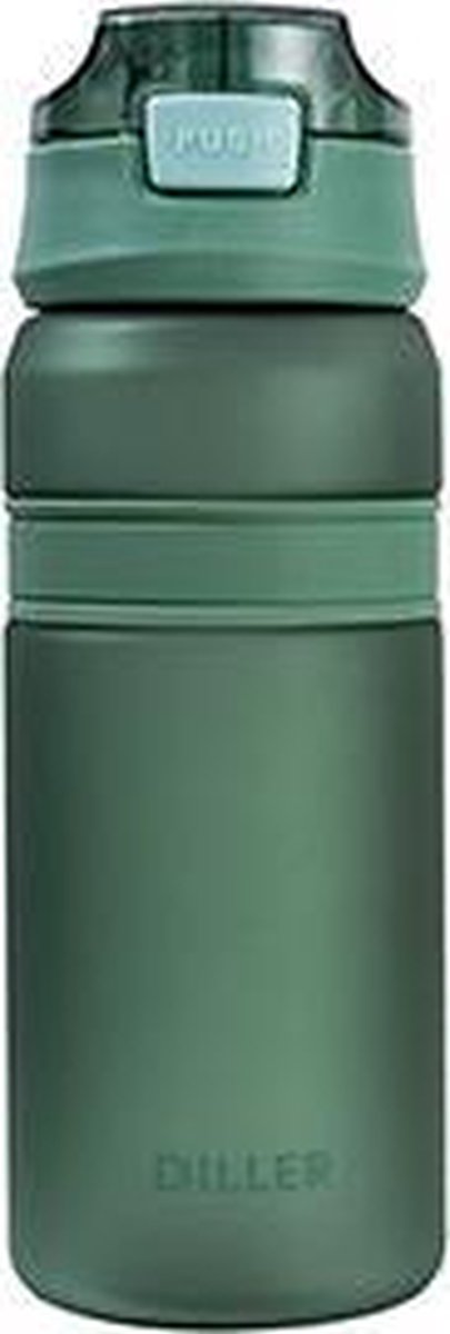 Diller Waterfles met Rietje - Drinkfles - Handig Sluitsysteem - 700ml - Groen - Tritan & BPA-vrij