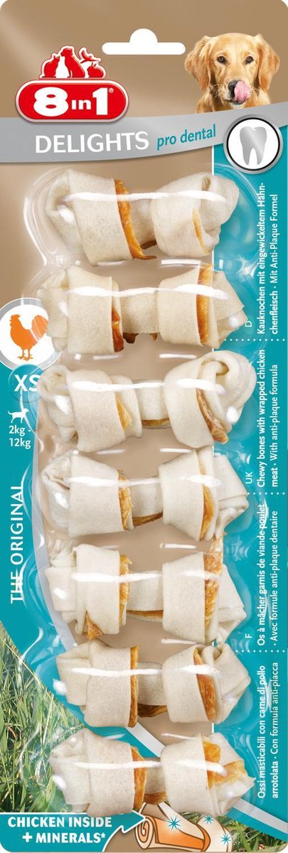 8in1 Delights Pro Dental - Kip - Hondensnacks - XS