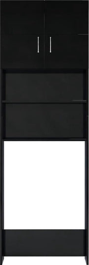 vidaXL Wasmachinekast 64x25.5x190 cm spaanplaat hoogglans zwart