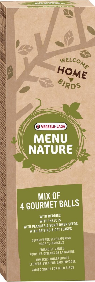 Versele-Laga Menu Nature houder met 4 mezenbollen 360 g