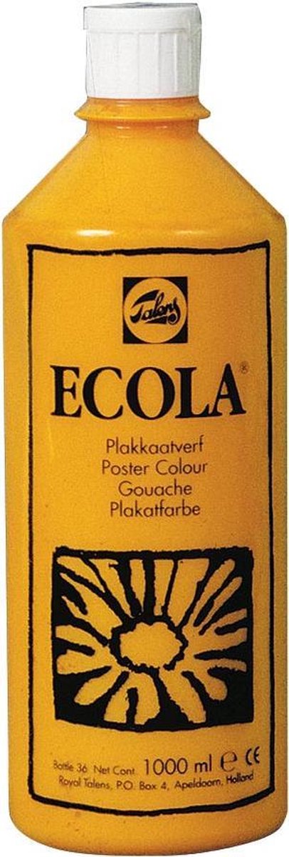 Ecola plakkaatverf 200 Geel 1000ML