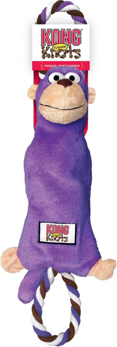 Kong Tugger Knots Aap Paars - Hondenspeelgoed - Small/Medium
