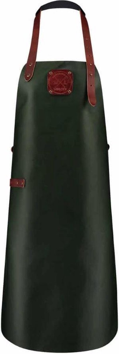 Witloft Keukenschort 82 X 62 Cm Leer Groen/cognac