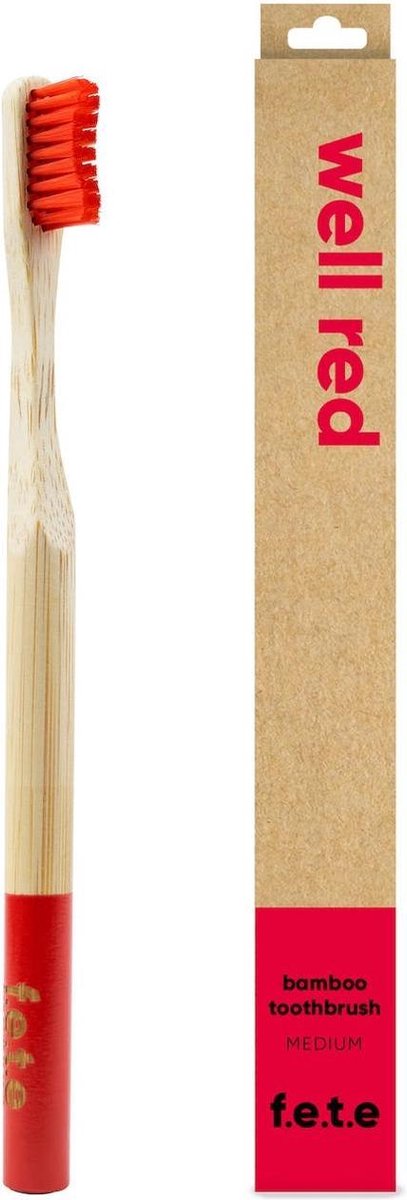 Bamboe tandenborstel 'well red'