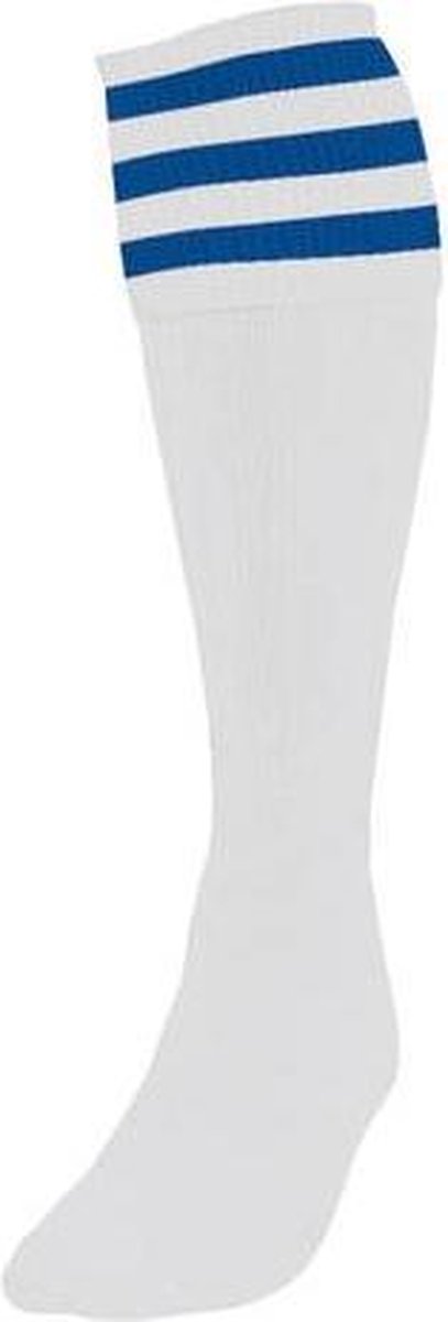Precision Voetbalsokken Stripe Unisex Nylon Wit/blauw Mt 40-44