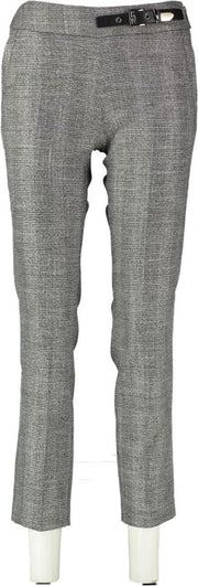 Morgan grijze slim fit enkel chino met glitterdraad - valt kleiner - Maat 40