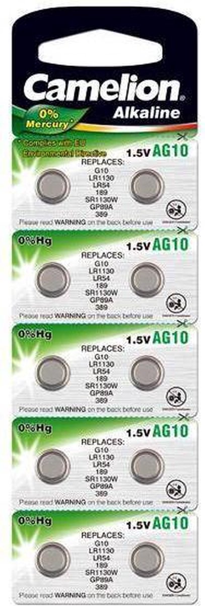 Camelion AG10 Knoopcel Batterijen - 10 stuks