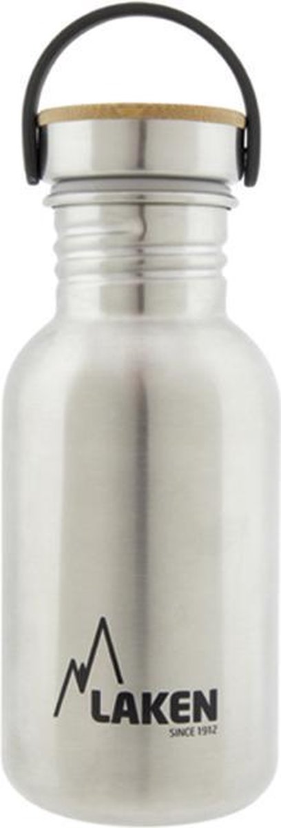 RVS fles 500ml Basic Steel Bottle - Bamboo screw cap