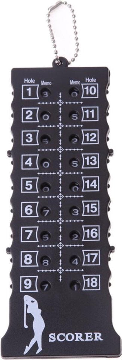 Firsttee 18 holes Scoreteller - Slagenteller - Teller - Handteller - Tally counter - Golf accessoires - Sport - Training - Scorebord - Golftas - Cadeau - Trolley - Golfset - Mat - Tees - Golftrainingsmateriaal - Trainingsmaterialen - Golfballen Net