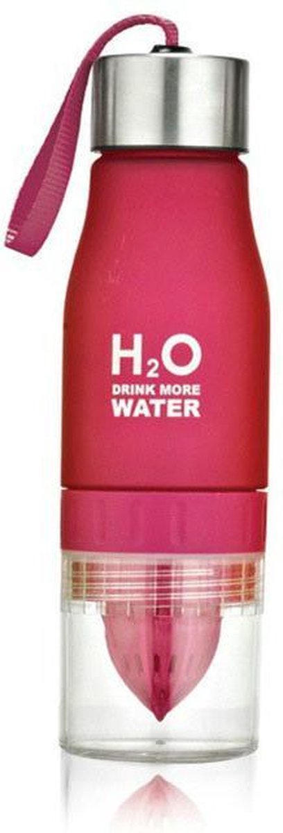ExcluJess drinkfles Roze met fruitpers Waterfles 700ml – Drinkfles met Fruitinfuser – Waterfles met Fruitperser