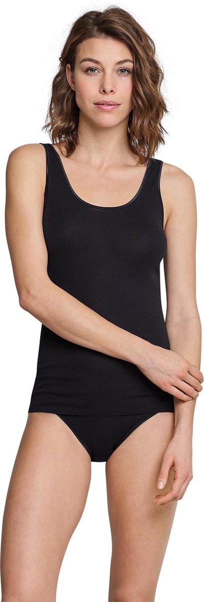Schiesser Luxury Dames Top - Zwart - Maat 48