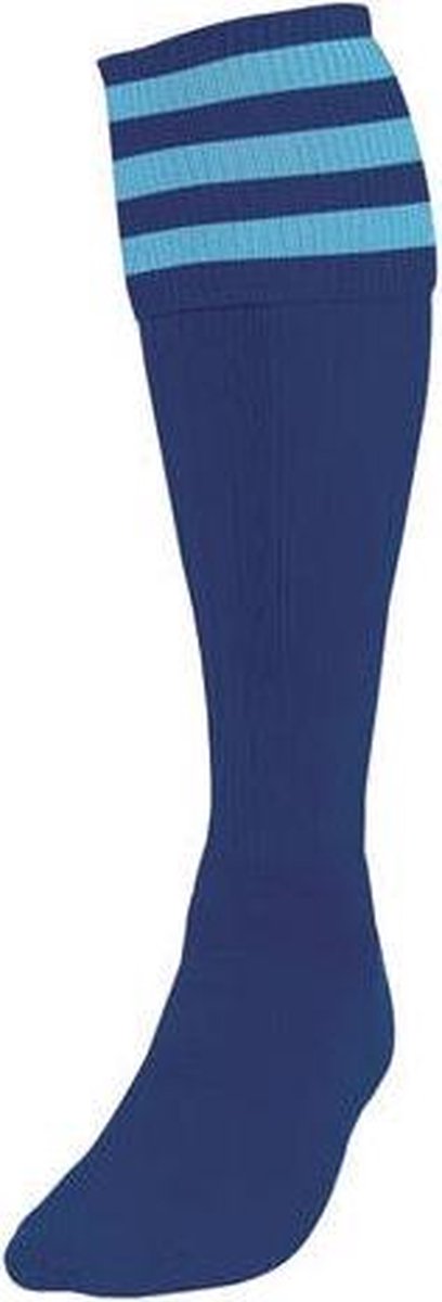 Precision Voetbalsokken Stripe Unisex Nylon Marineblauw/blauw Mt 40-44