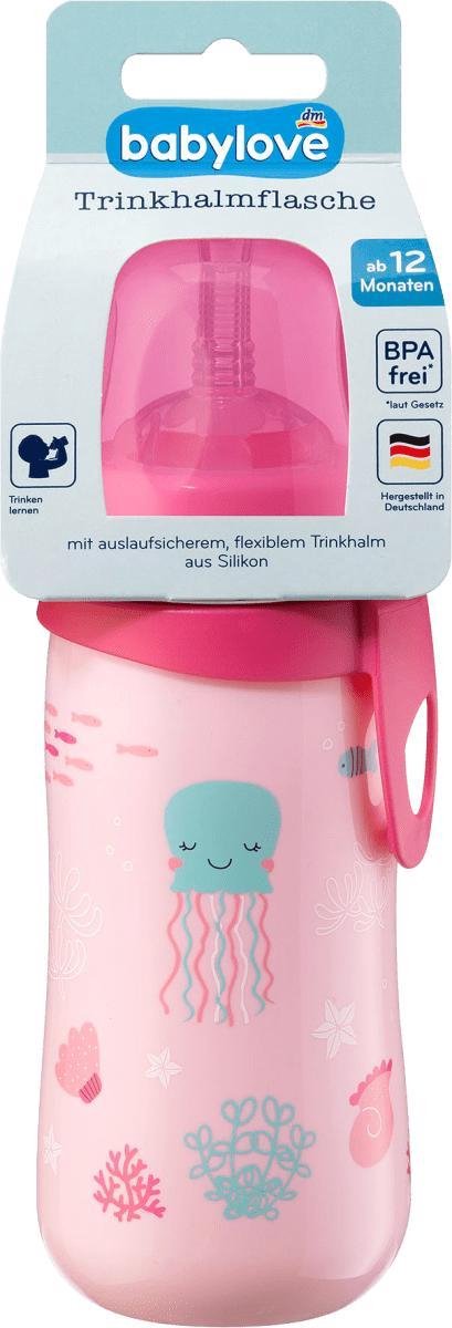 babylove Baby Rietje fles met flexibel en zacht siliconen rietje vanaf 12 maanden - Sealife - 330 ml