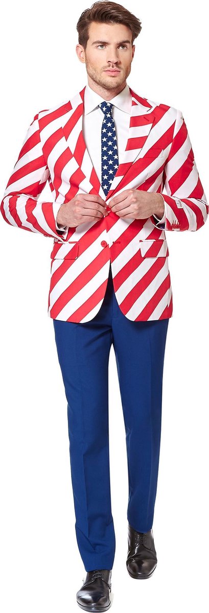 OppoSuits United Stripes - Mannen Zomer Kostuum - Gekleurd - Feest - Maat 48