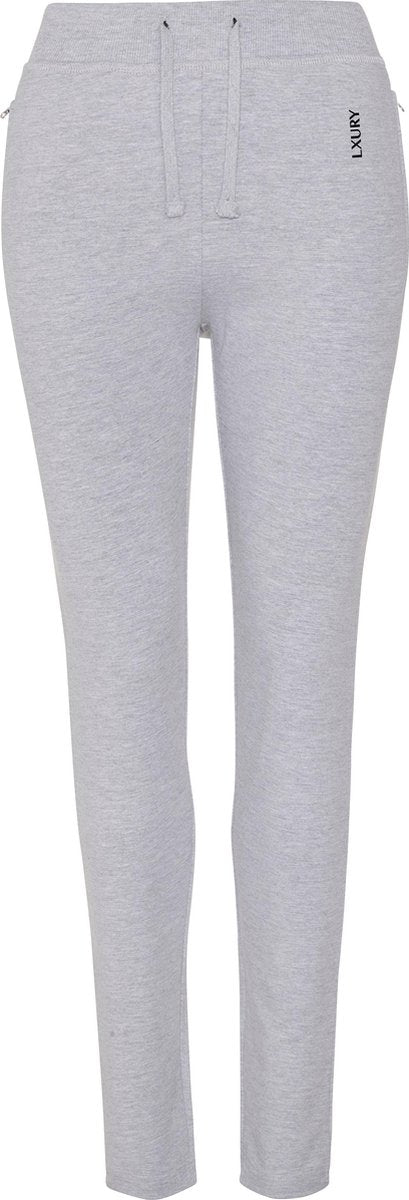 LXURY Dames Slim-Fit Joggingsbroek maat XL - Sportbroek - Grijs