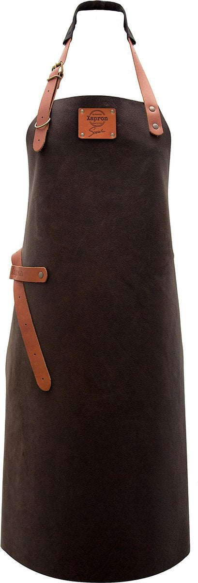 Witloft Classic lederen schort pure black/cognac L