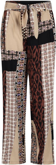 Tramontana Trousers Wide Leg Mixed Graphic Print - XS
